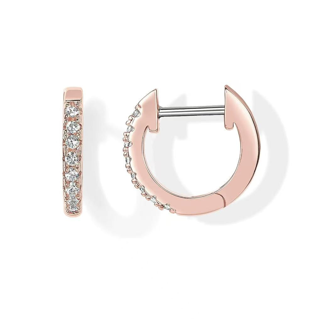 Moissanite Classic Cuff Earrings Huggie Hoop Earrings