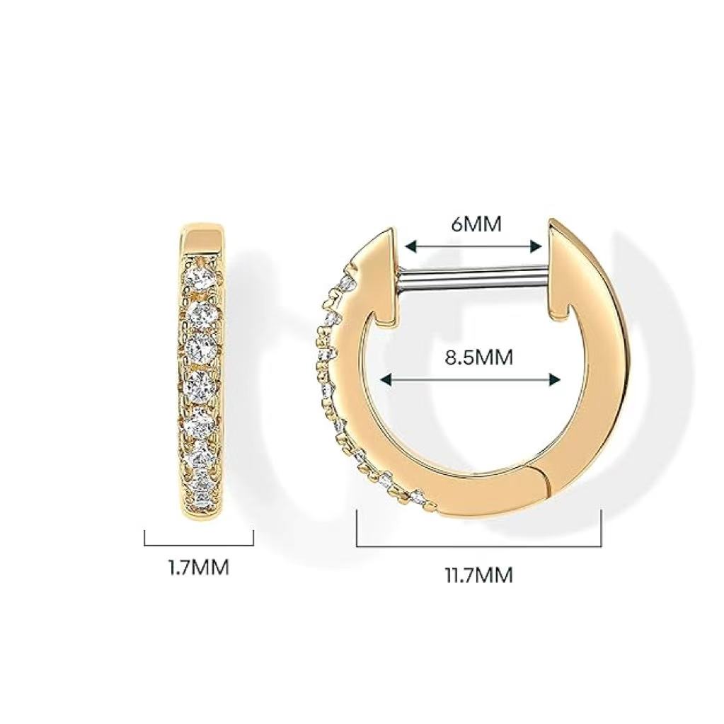 Moissanite Classic Cuff Earrings Huggie Hoop Earrings