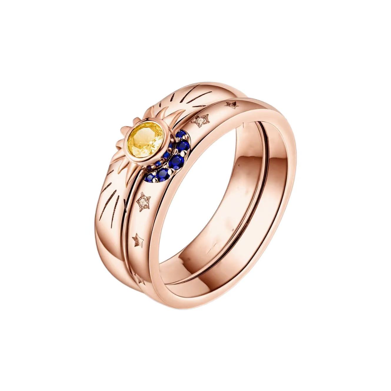 Stackable Sun and Moon Celestial couple ring & Friendship Ring & Promise Ring