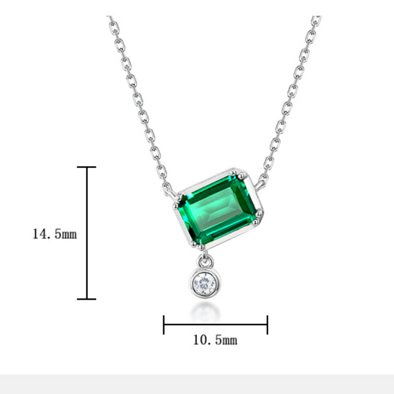 Edith-Emerald Cut Emerald Classic Necklace