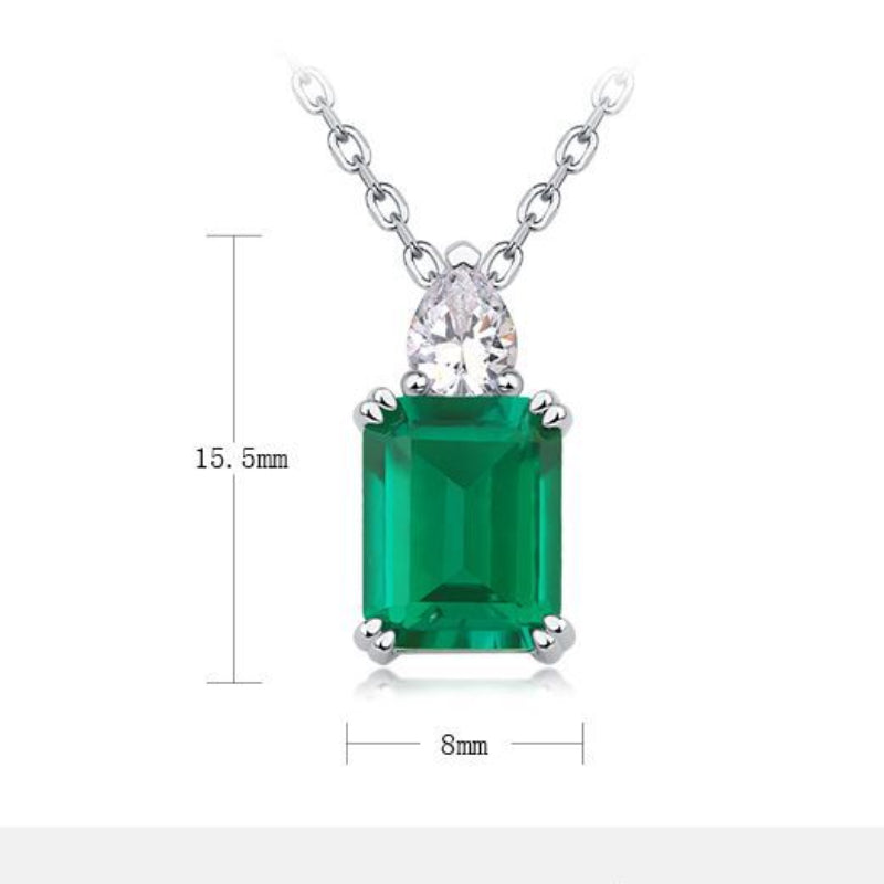 Eleanor- Emerald Cut Emerald Classic Necklace