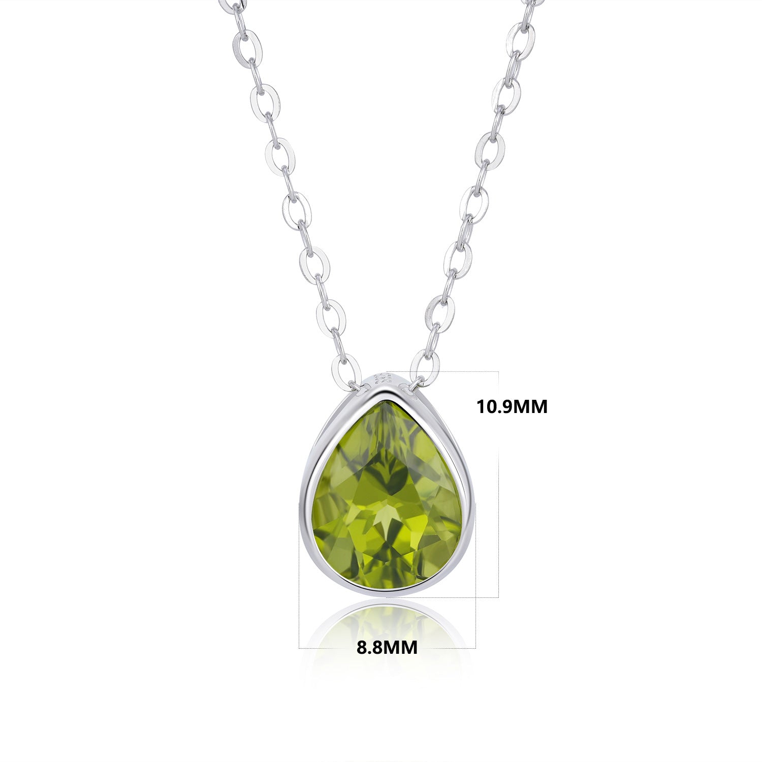 Silas - Pear Cut Green Peridot Classic Necklace