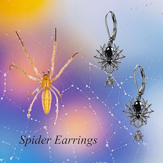 Gothic Cubic Zirconia Spider Earrings Unique Choices Halloween Earrings