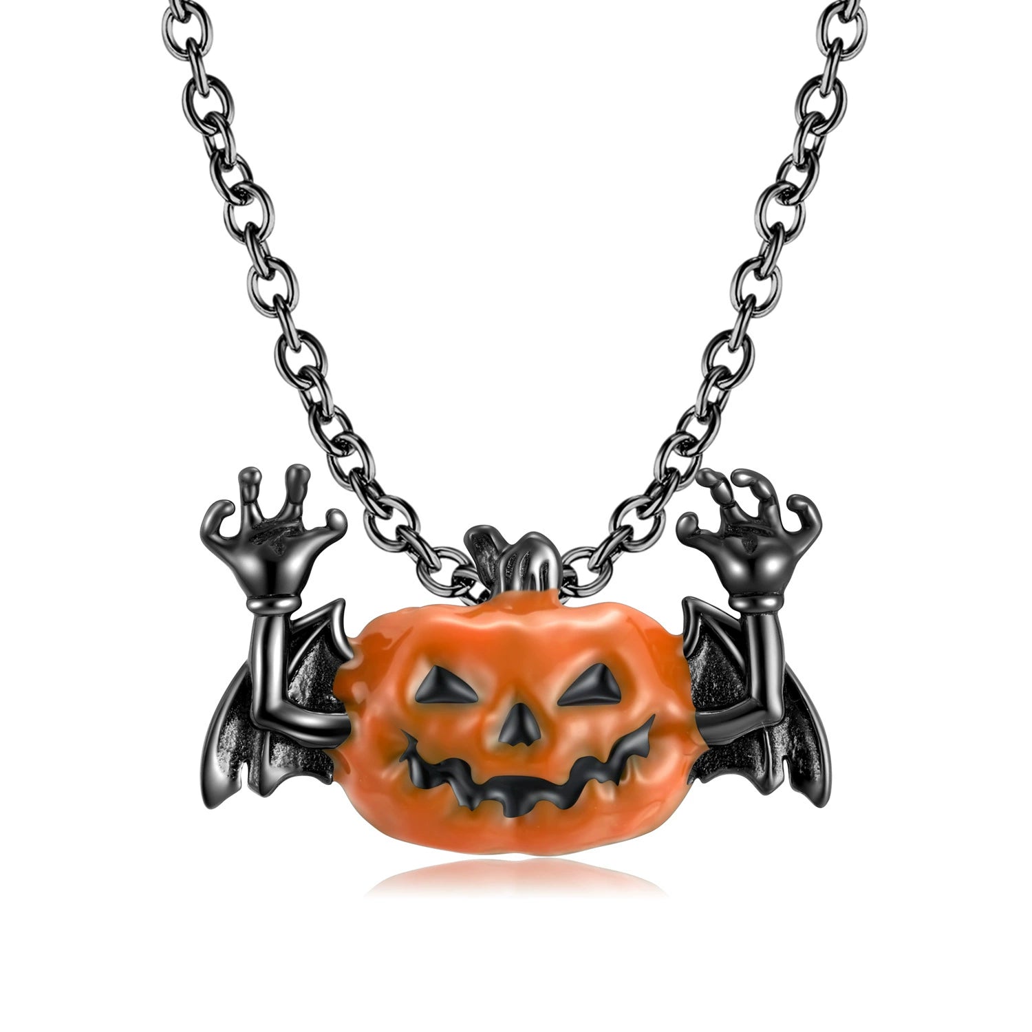 Halloween Bat Pumpkin Design Unique Gothic Pendant