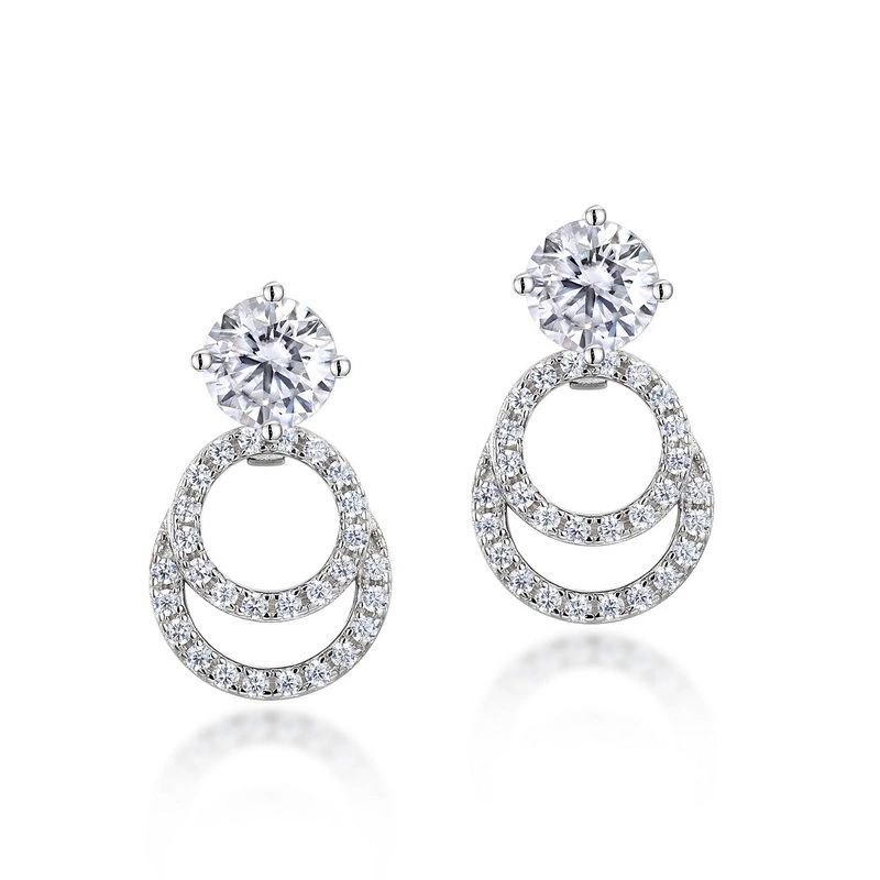 Round Cut Moissanite Classic Drop Earrings