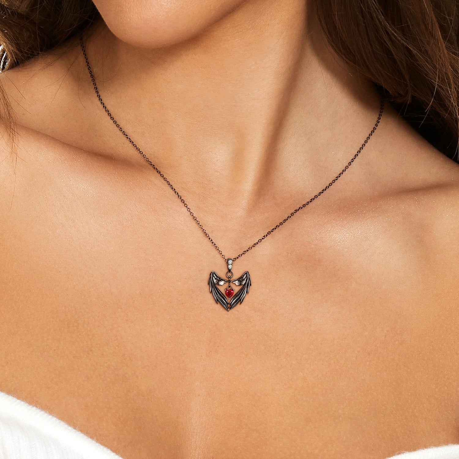 Flying Wings Heart Unique Gothic Design Pendant