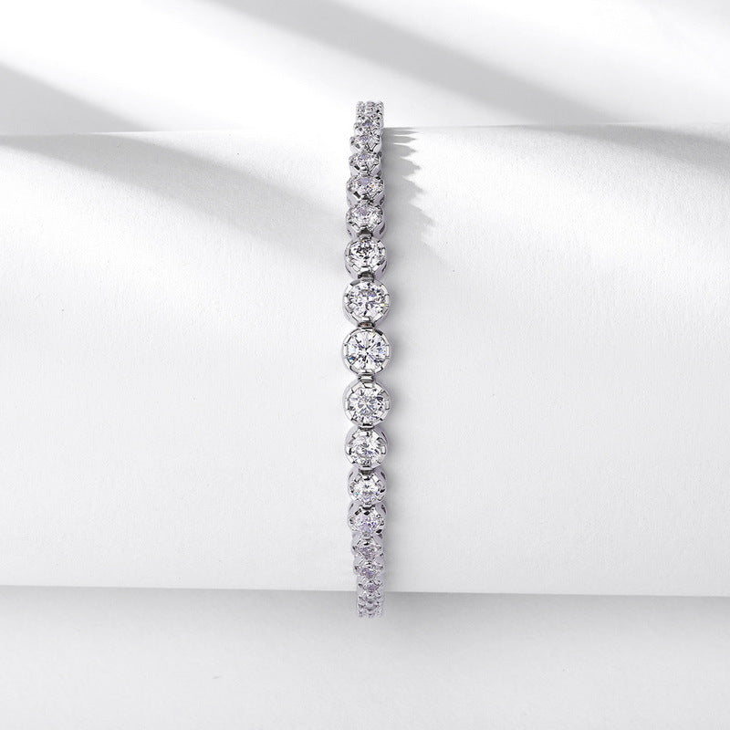 "Serena Shine" - Round Cut Moissanite Classic Bracelet