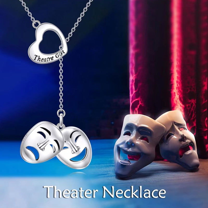Comedy Tragedy Masks Design Pendant Appreciative of Theater and Drama