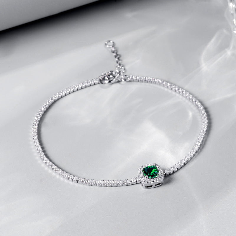 "Jade Serenity" - Cushion Cut Emerald Classic Bracelet