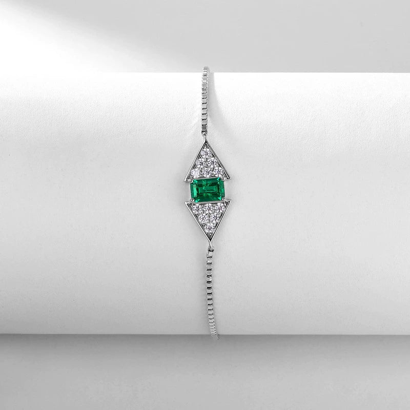 "Melora" - Emerald Cut Emerald Classic Bracelet