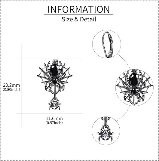 Gothic Cubic Zirconia Spider Earrings Unique Choices Halloween Earrings