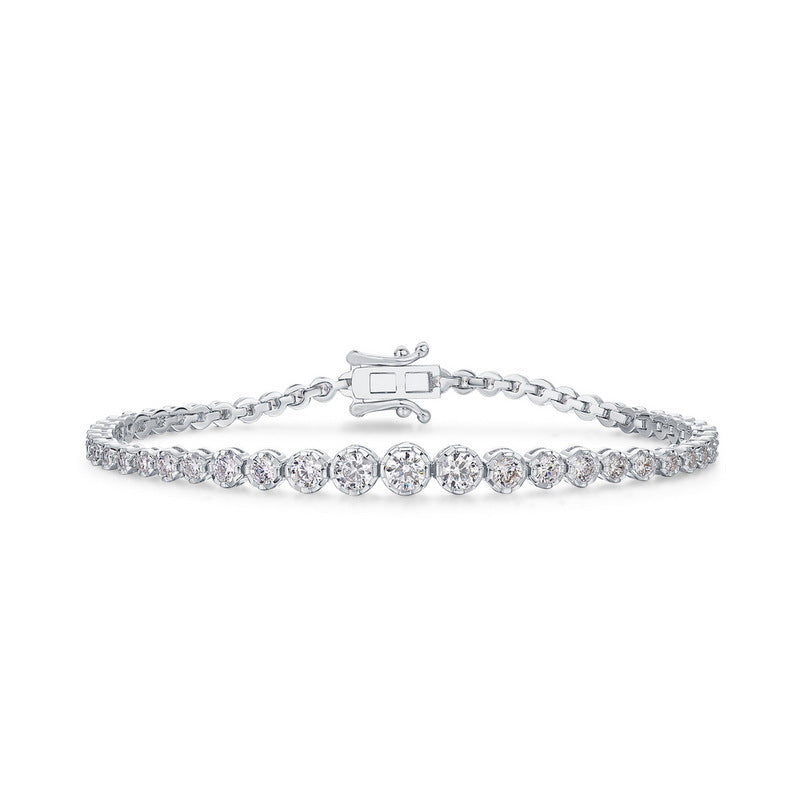 "Serena Shine" - Round Cut Moissanite Classic Bracelet