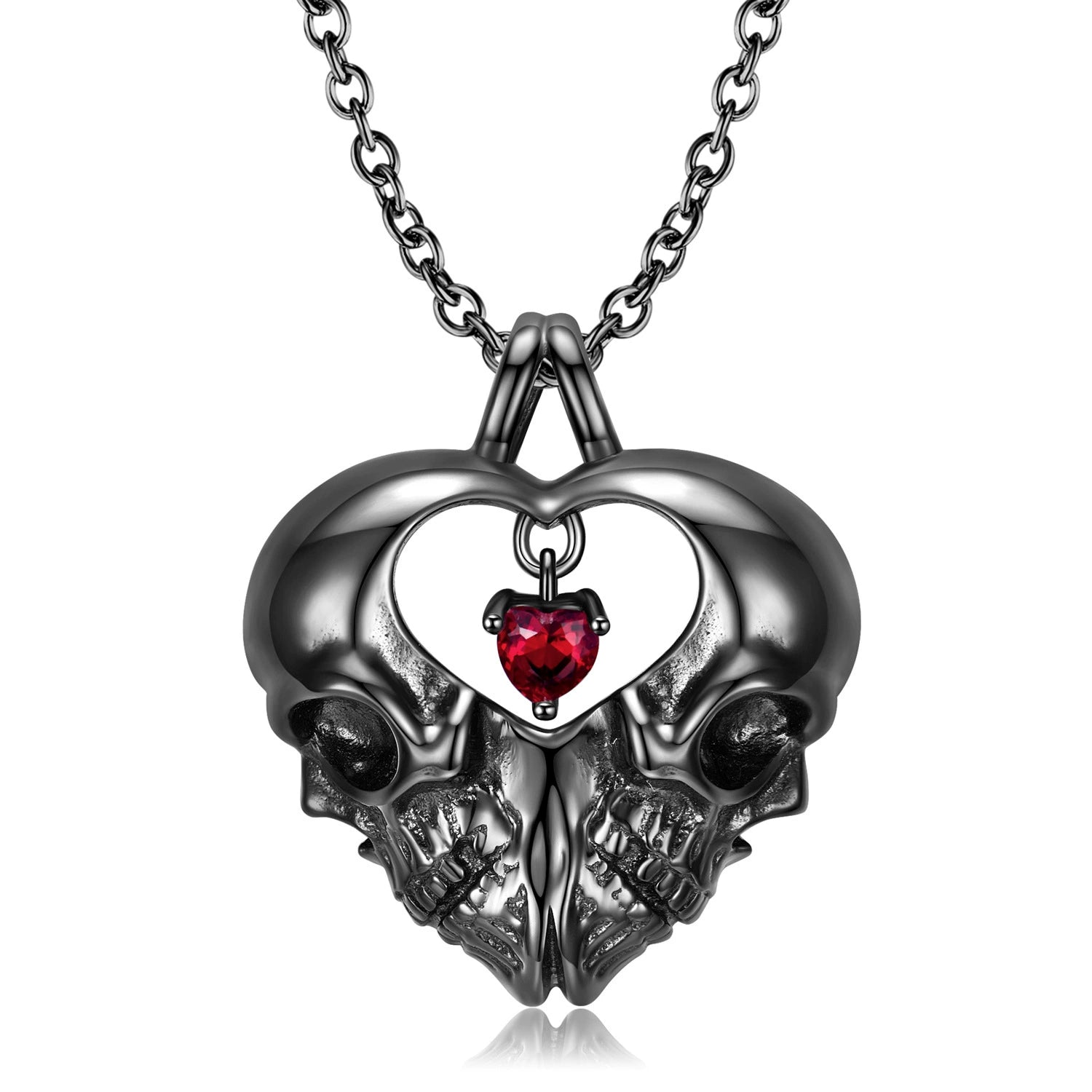 Memento Mori Skull Custom Gothic Skull Necklace With Zircon Pendant