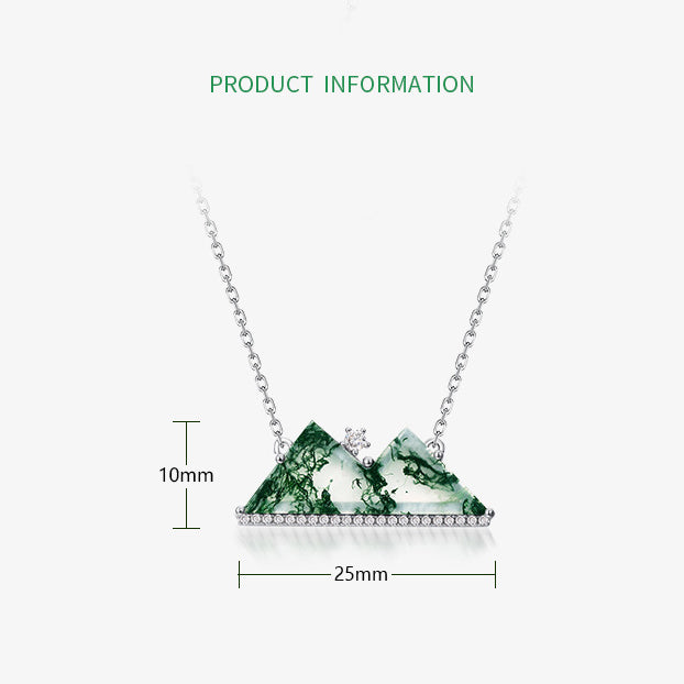 'Verda' The Moss Agate Mountain Range Genuine Gemstone Mountain Necklace