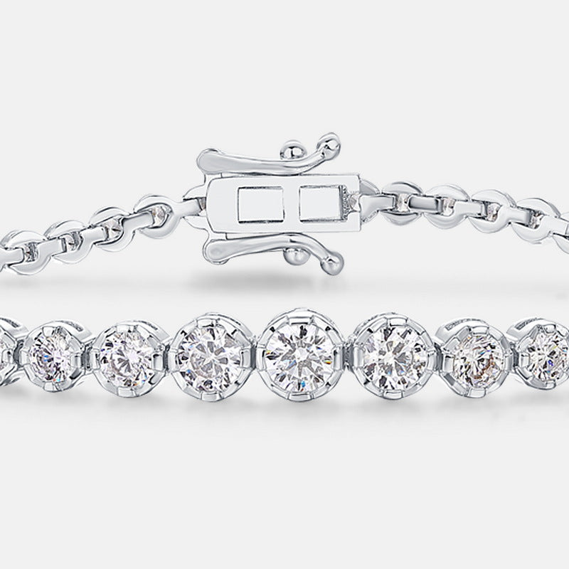 "Serena Shine" - Round Cut Moissanite Classic Bracelet