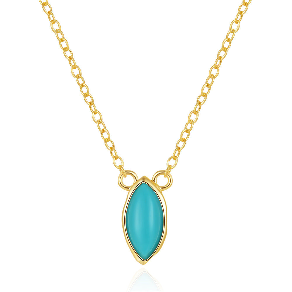 Atlantis-Oval Cut Turquoise Classic Necklace