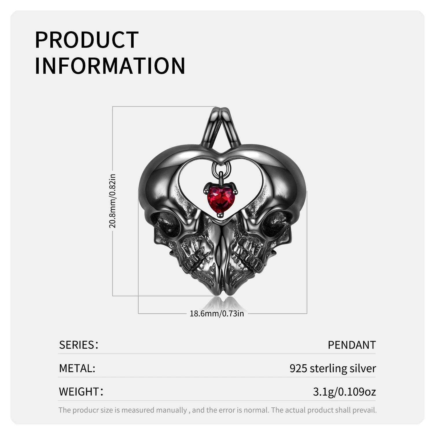 Memento Mori Skull Custom Gothic Skull Necklace With Zircon Pendant
