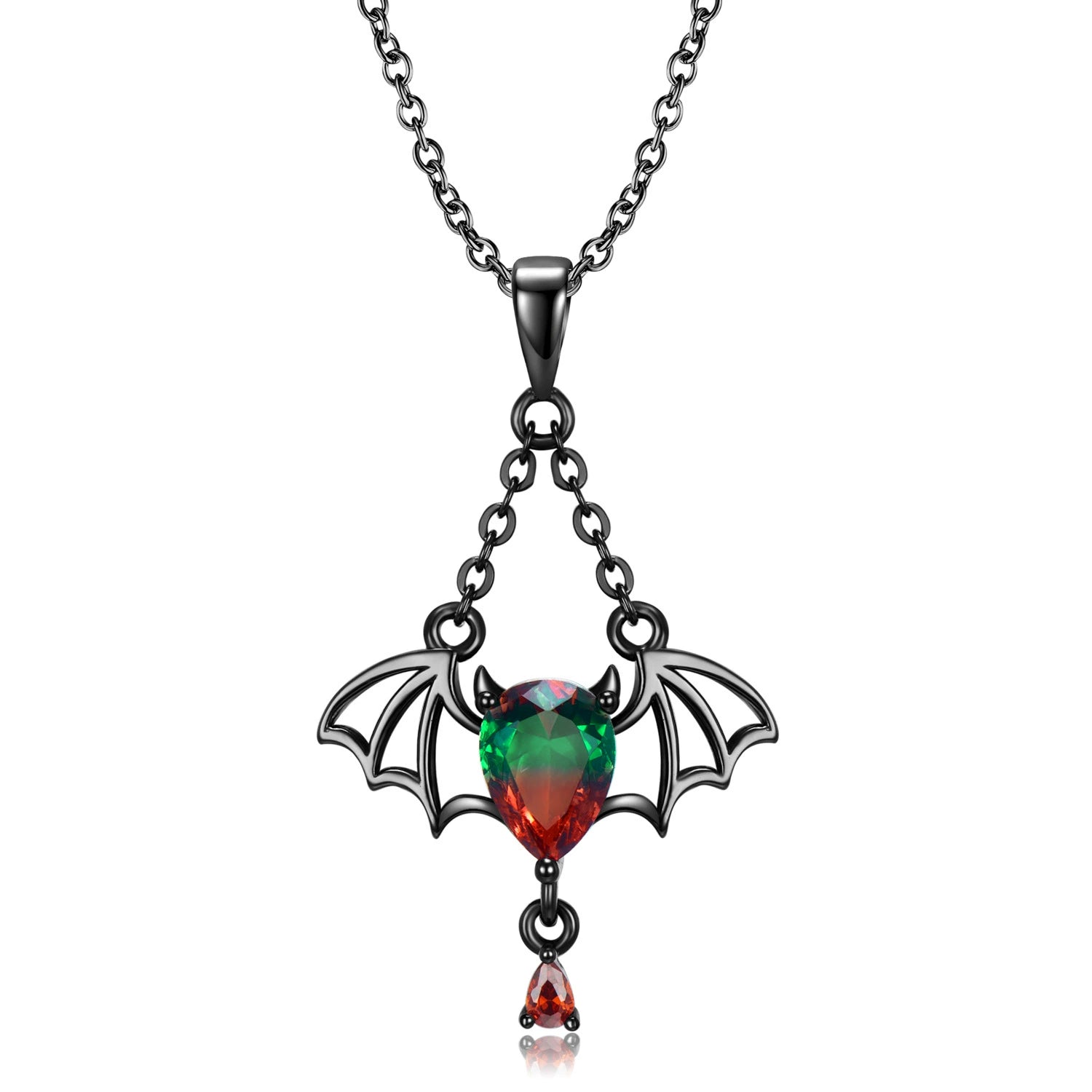 Memento Mori Custom Gothic Bat Necklace With Zircon Pendant