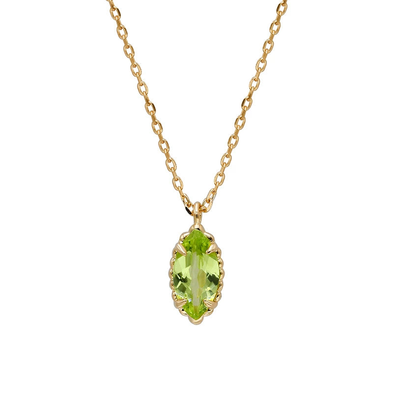 Mabeline - Oval Cut Peridot Classic Necklace