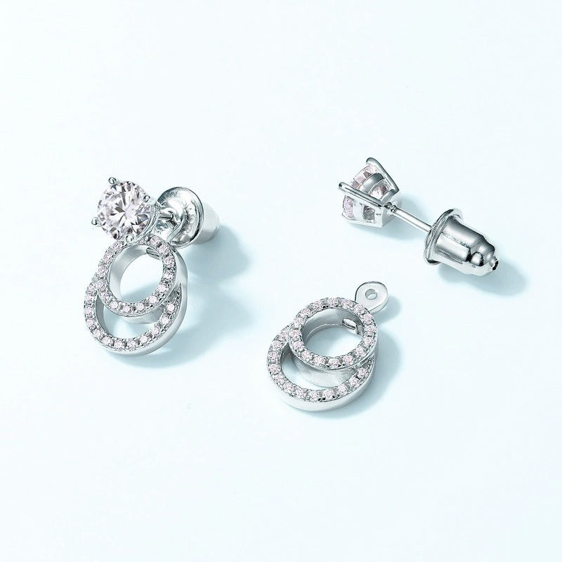 Round Cut Moissanite Classic Drop Earrings