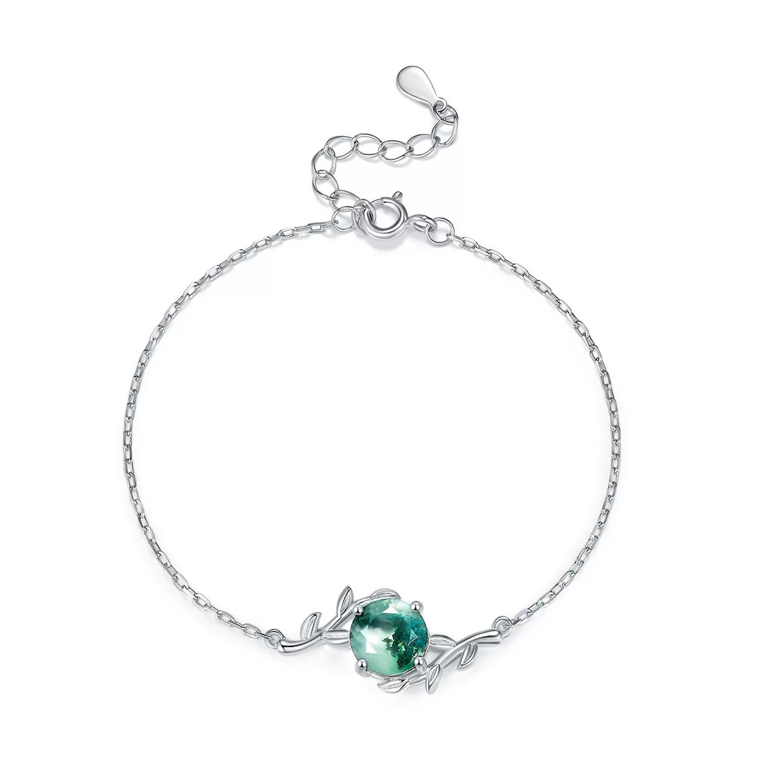 "Soraya" - Round Cut Moss Agate Nature Bracelet