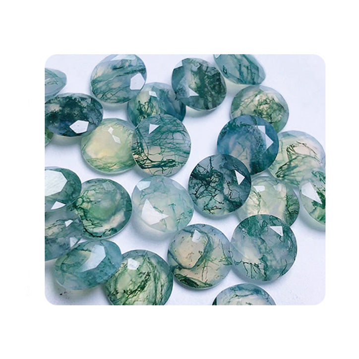 'Sunmoss' 6.5MM Moss Agate Pendant Silver Women Jewelry Christmas Gift For Her