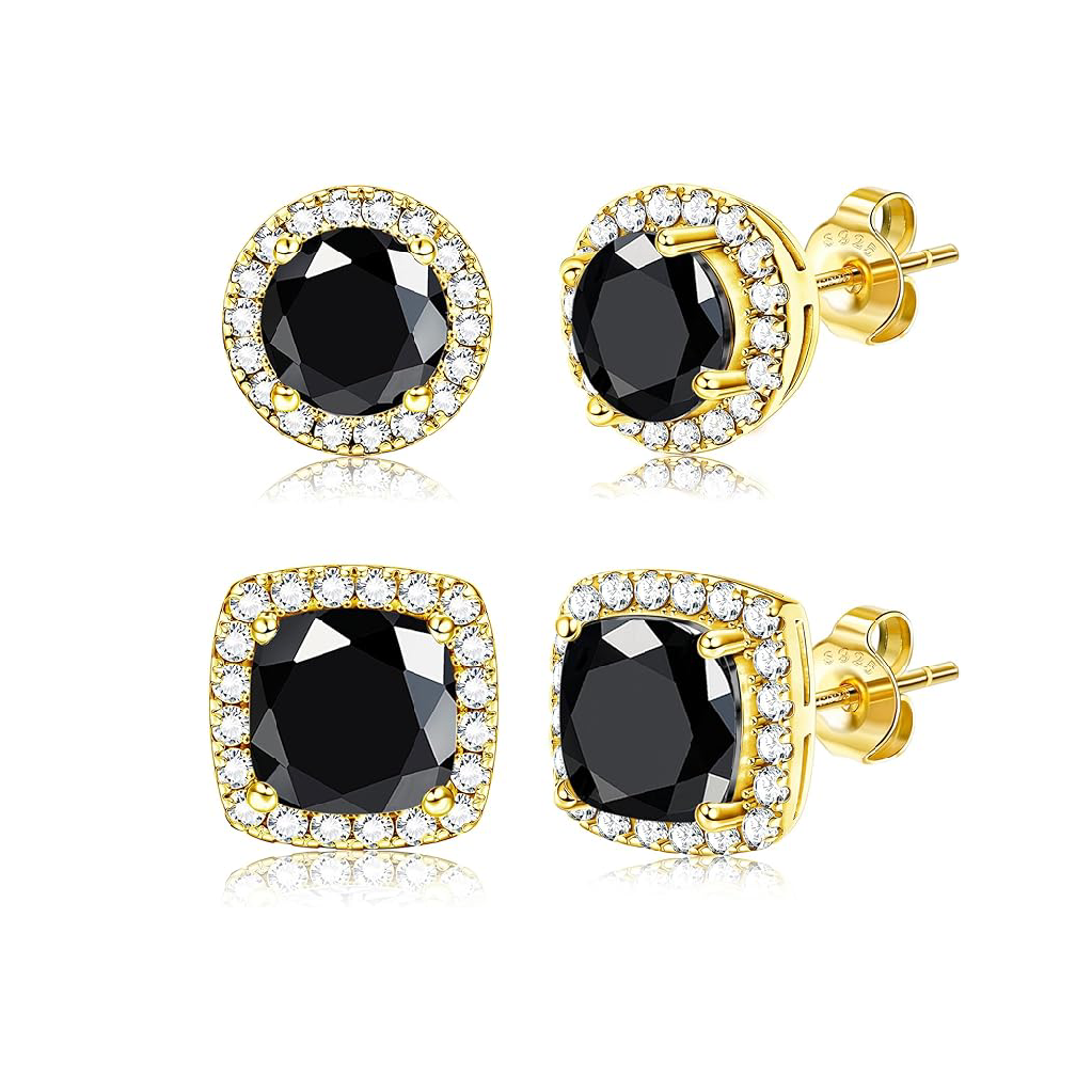 Round & Cushion Cut Moissanite Halo Collection Stud Earrings