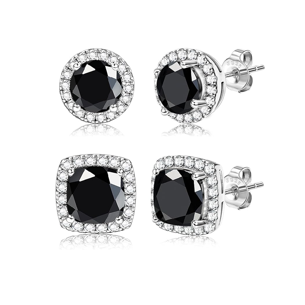 Round & Cushion Cut Moissanite Halo Collection Stud Earrings