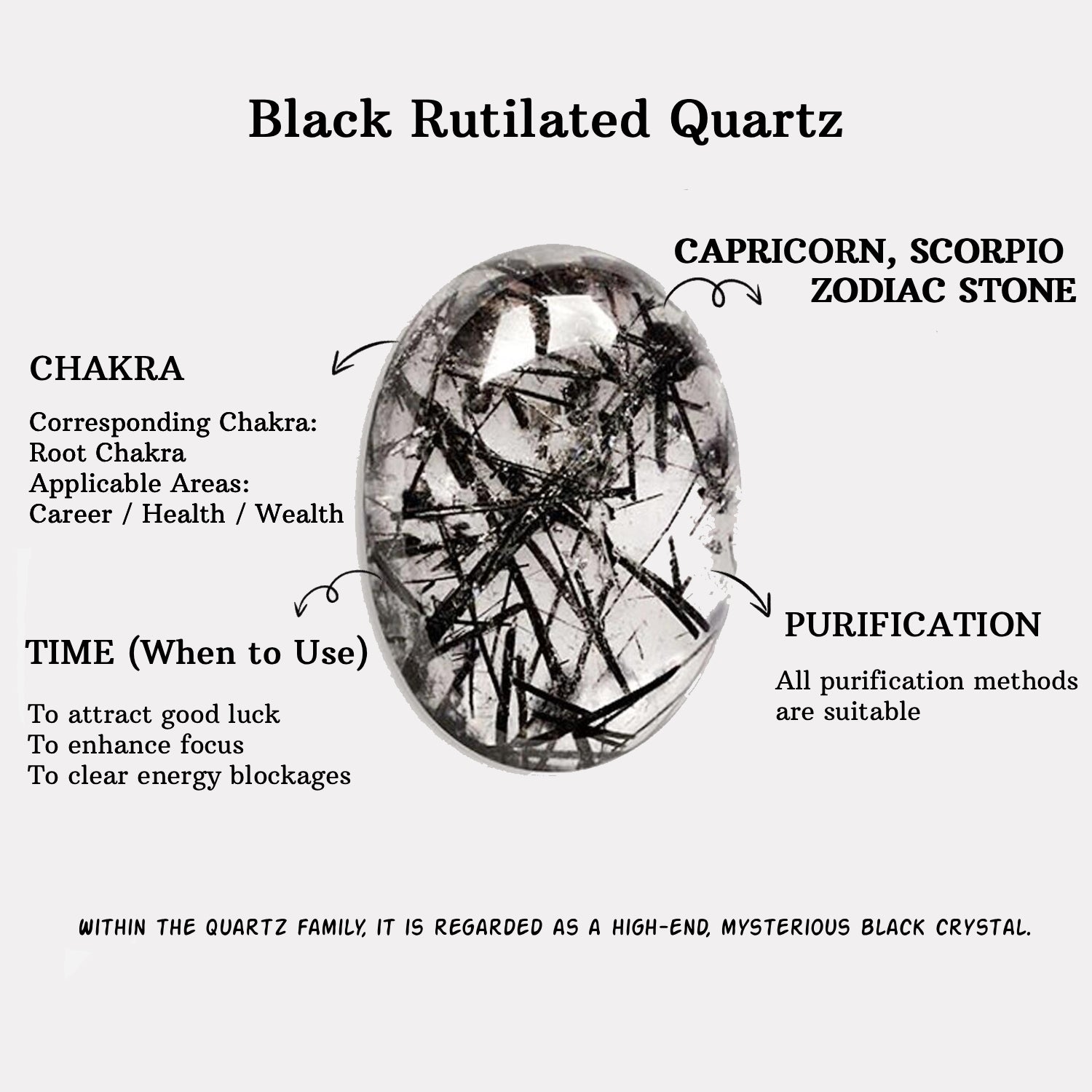 Kite Cut Black Rutilated Quartz Vintage Bridal Ring Set