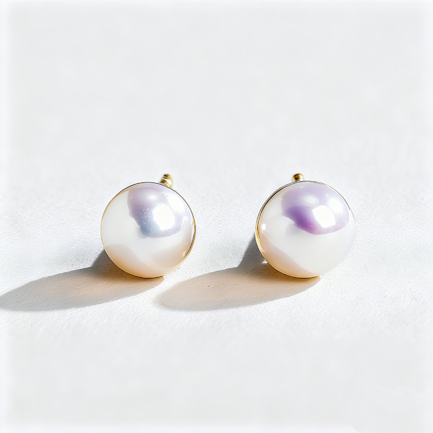 10K/14K Pearl Minimalist Classic Stud Earrings