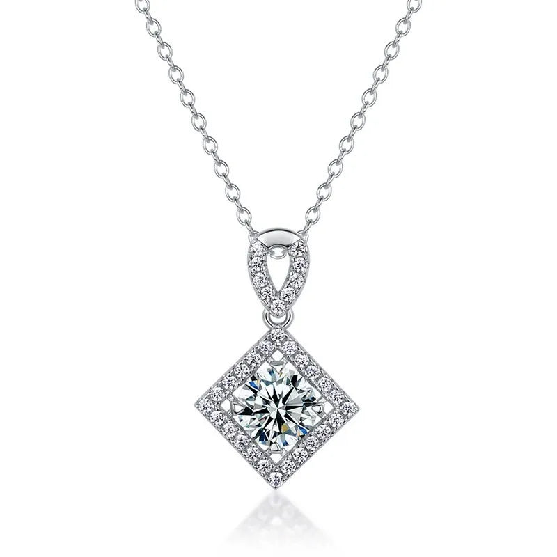 Round Cut Lab Ruby Halo Necklace