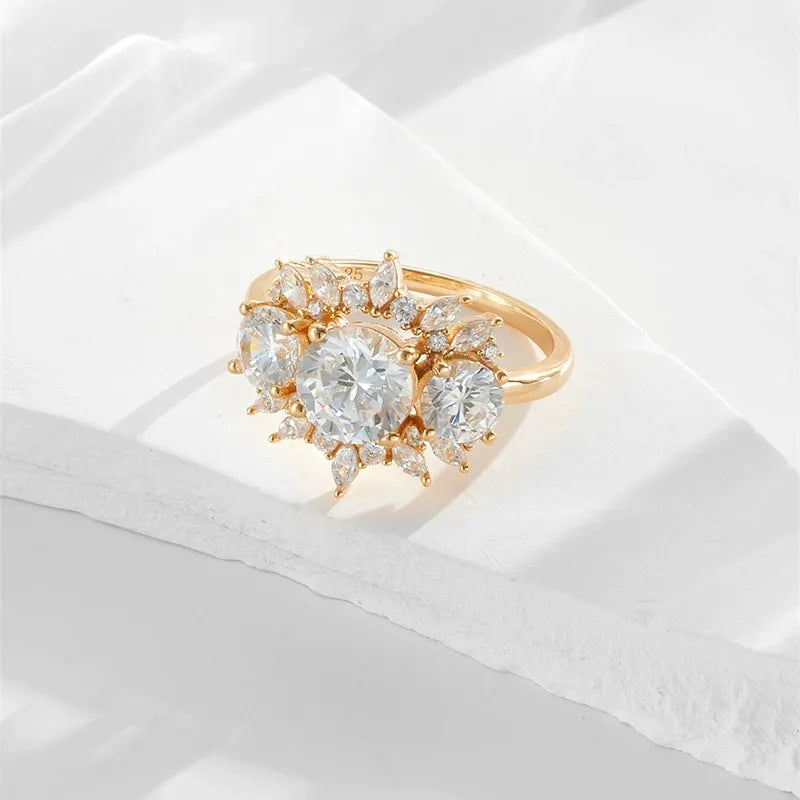 Moissanite Ring Vintage Luxury Wedding Ring