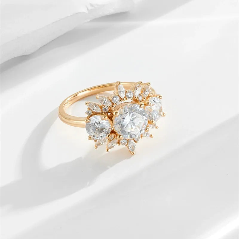 Moissanite Ring Vintage Luxury Wedding Ring