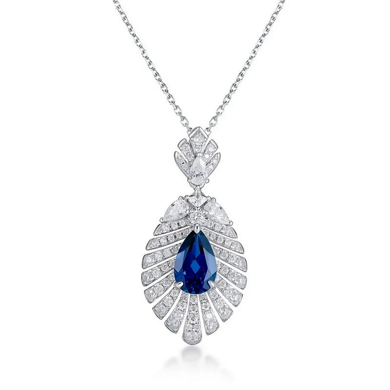 Vivienne Pear Cut Sapphire Unique Necklace