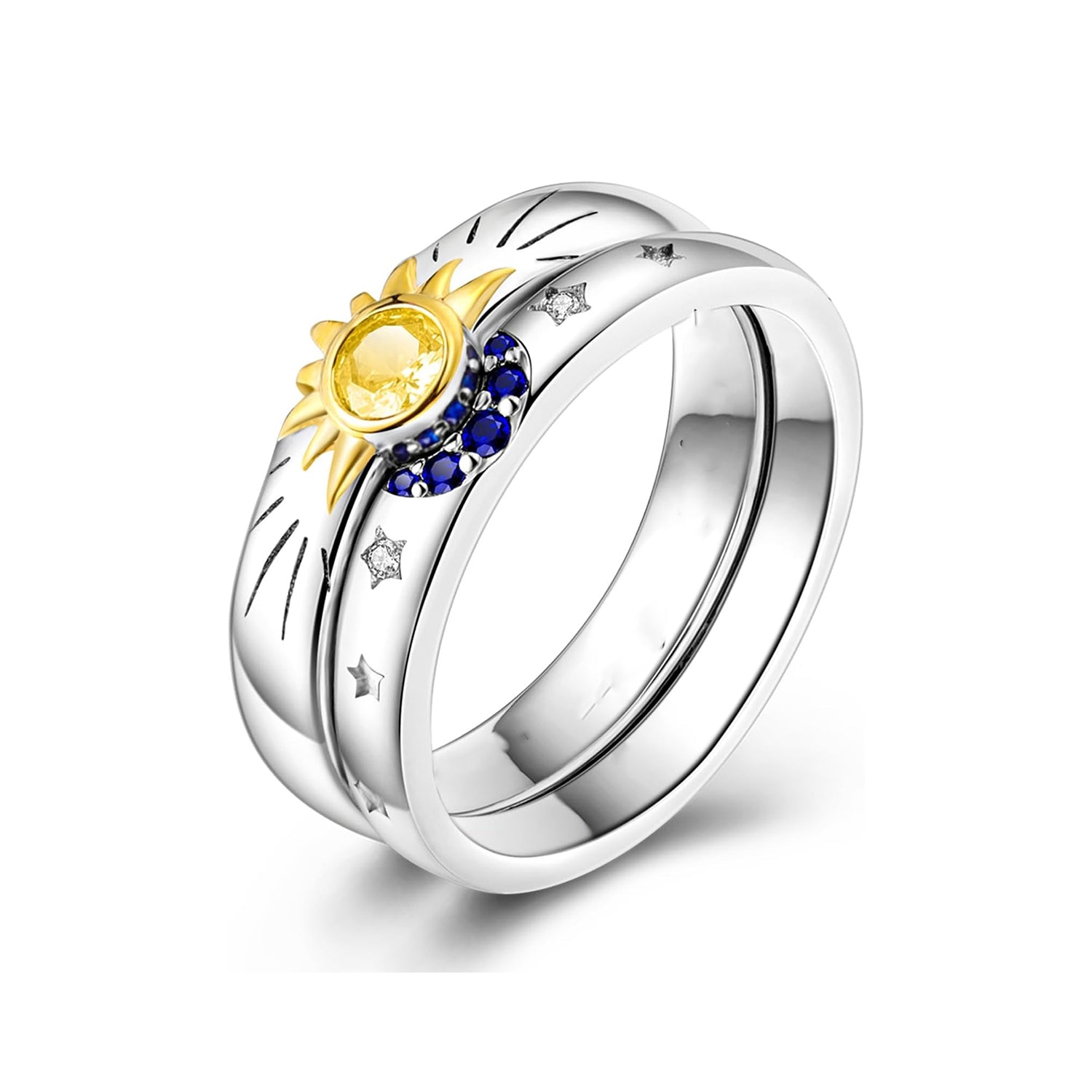 Stackable Sun and Moon Celestial couple ring & Friendship Ring & Promise Ring