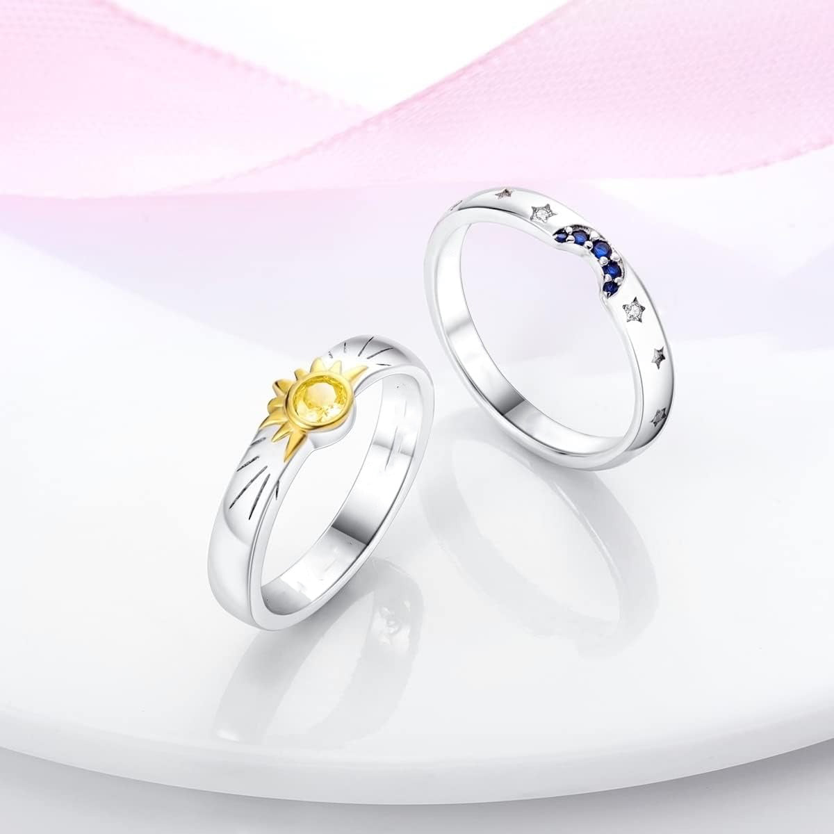 Stackable Sun and Moon Celestial couple ring & Friendship Ring & Promise Ring