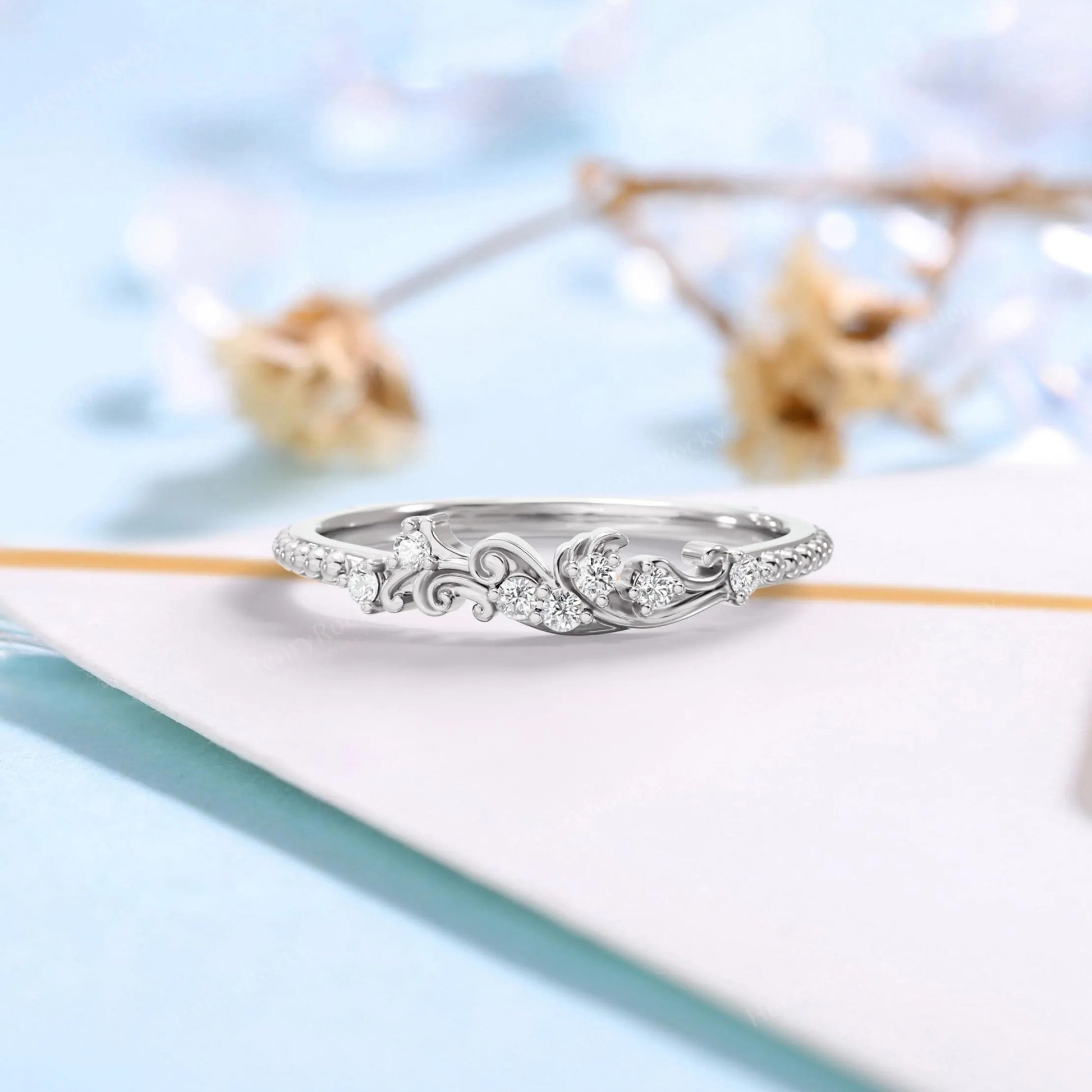 Tide’s Embrace – Ocean Wave Moissanite Sea-Inspired Wedding Ring