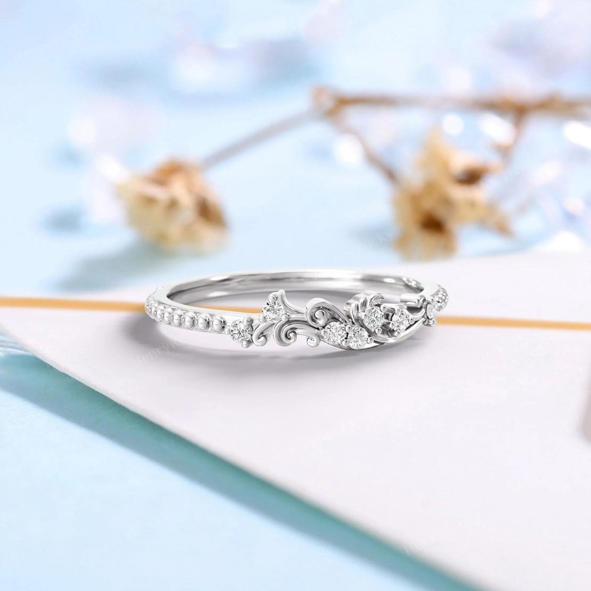 Tide’s Embrace – Ocean Wave Moissanite Sea-Inspired Wedding Ring