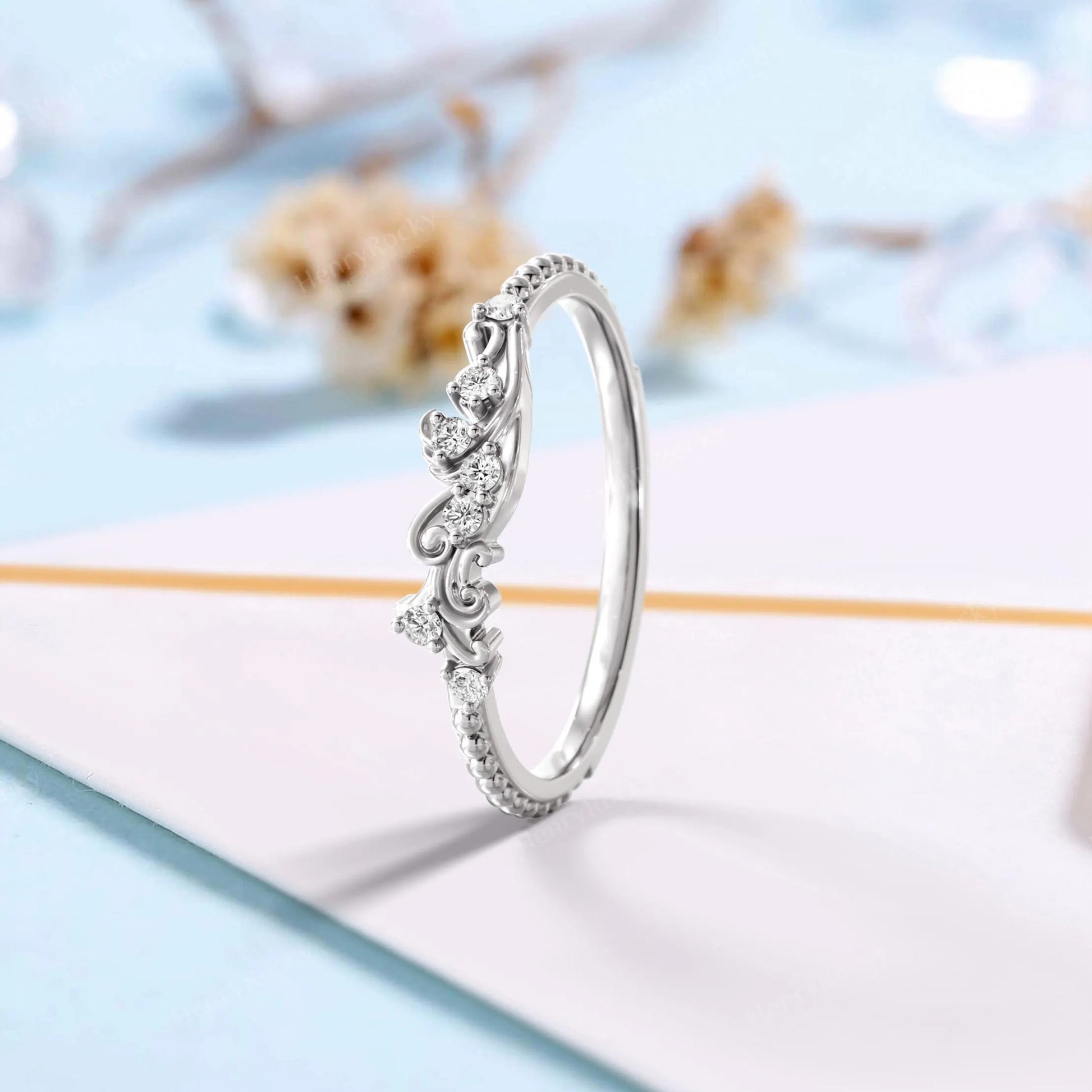 Tide’s Embrace – Ocean Wave Moissanite Sea-Inspired Wedding Ring
