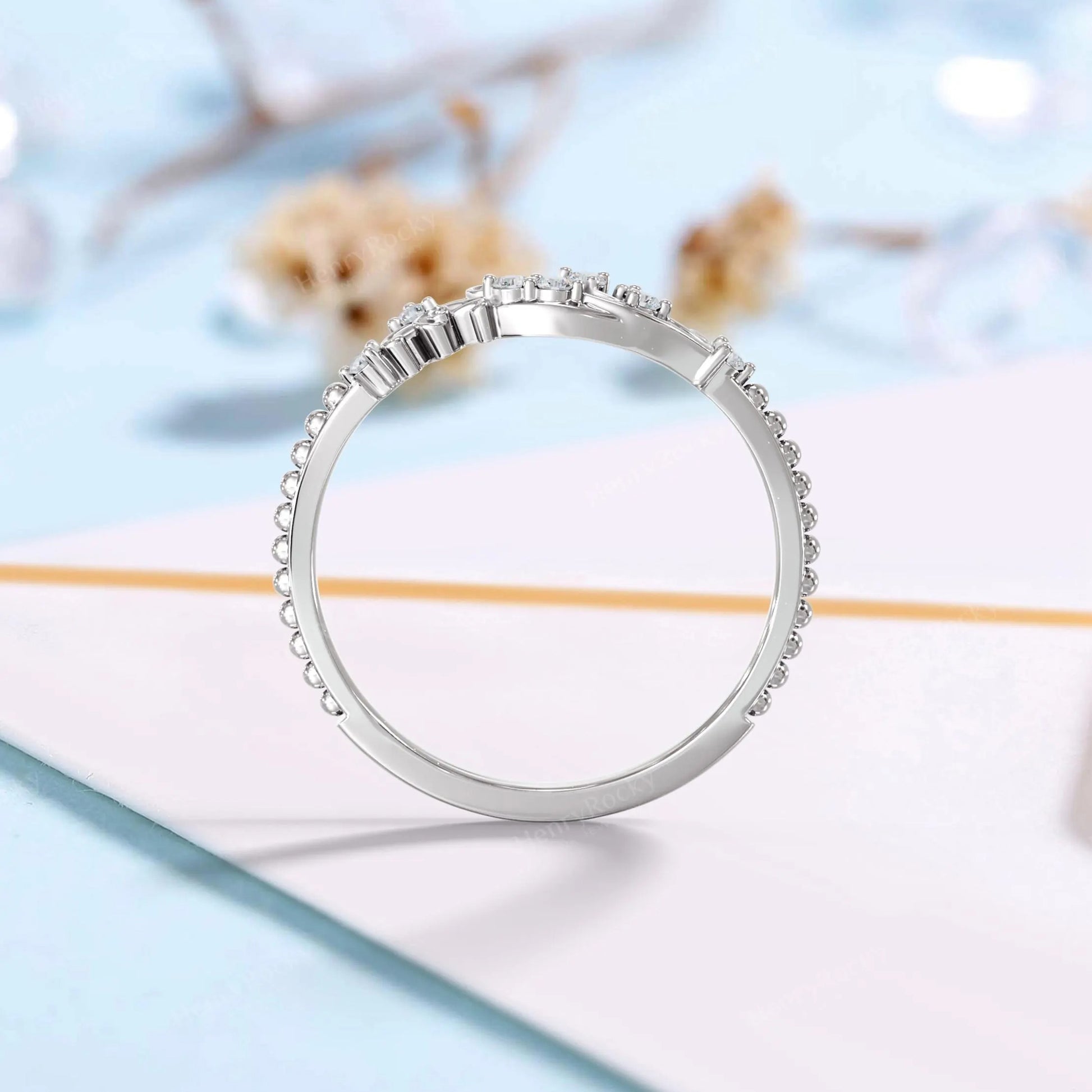 Tide’s Embrace – Ocean Wave Moissanite Sea-Inspired Wedding Ring