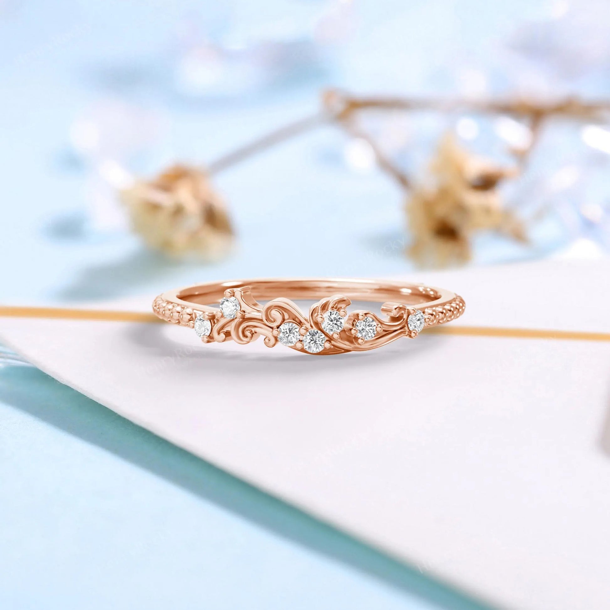 Tide’s Embrace – Ocean Wave Moissanite Sea-Inspired Wedding Ring
