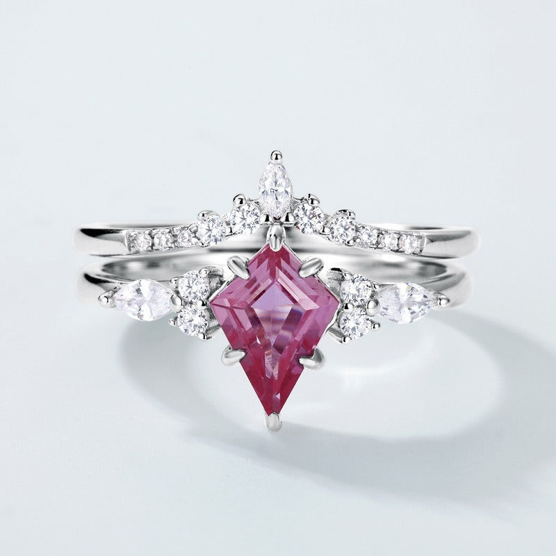Minimalist Geometric Kite Lab Alexandrite Fashion Jewelry Ring