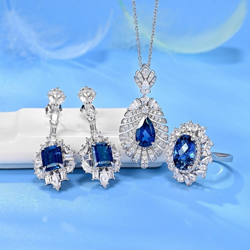 Vivienne Pear Cut Sapphire Unique Necklace