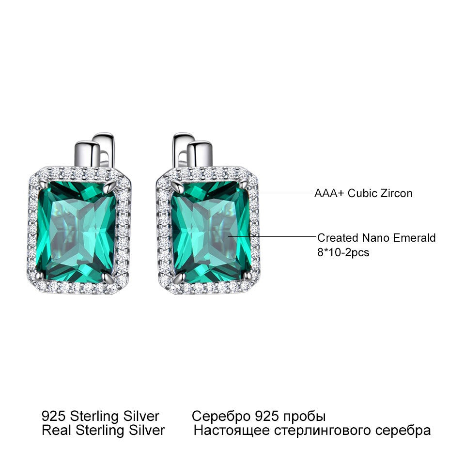Emerald Cut Sky Blue Topaz Vintage Earrings