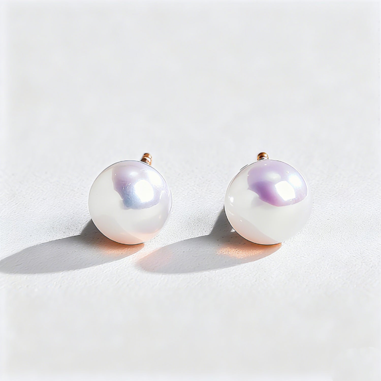10K/14K Pearl Minimalist Classic Stud Earrings