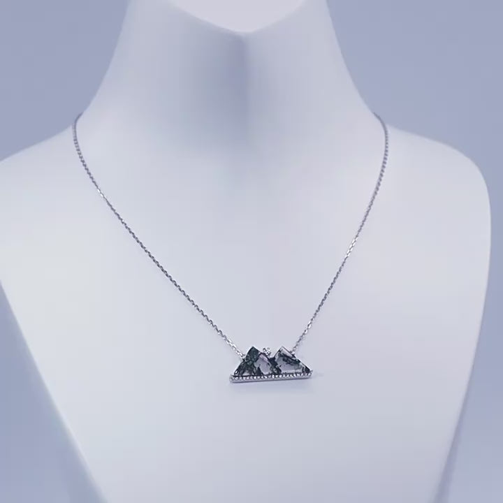 'Verda' The Moss Agate Mountain Range Genuine Gemstone Mountain Necklace