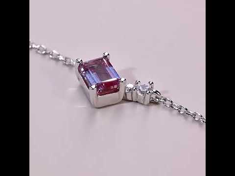 Estelle Emerald Cut Alexandrite Classic Necklace