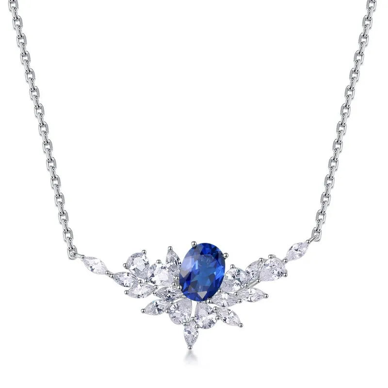 Anastasia Oval Cut Lab Emerald Unique Necklace