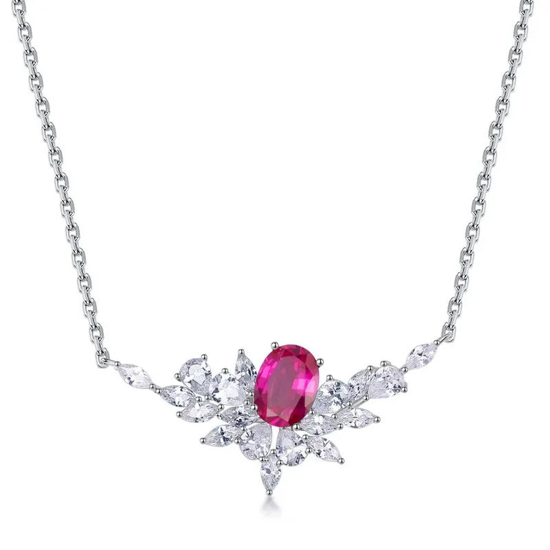 Anastasia Oval Cut Lab Emerald Unique Necklace
