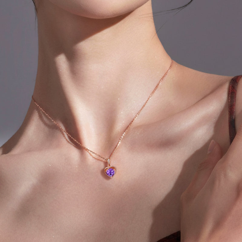 "Grace" Heart Shaped Round Cut Peridot Classic Pendant